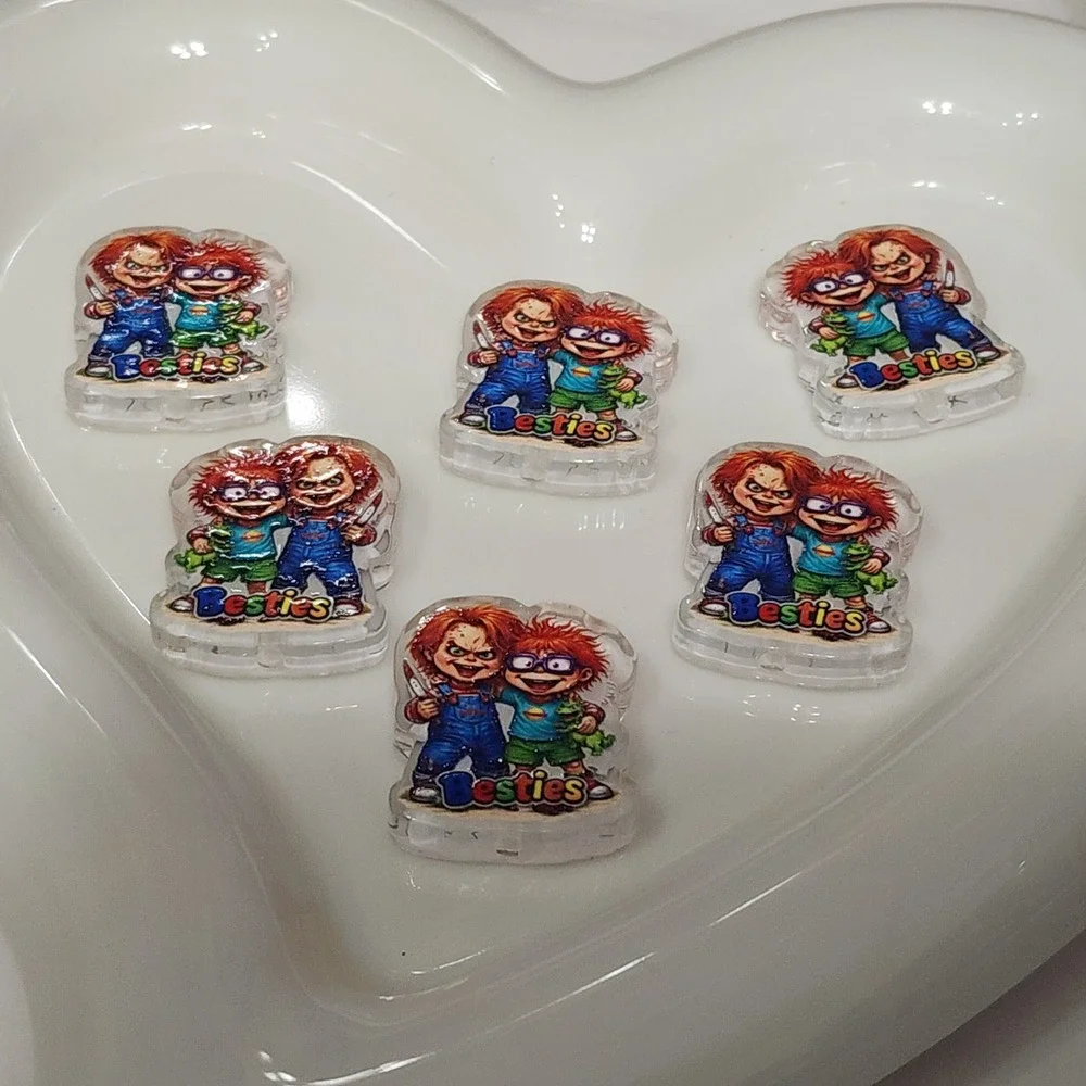 Horror Doll Beads 2 Pcs Focal Beads Beaded Pen Jewelry Acrylic Halloween Funny